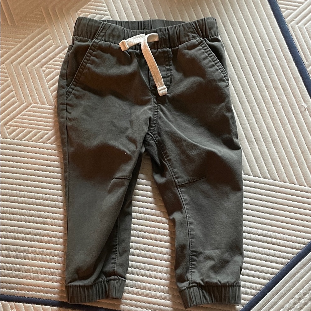 Kids Olive Green Jogger Pants